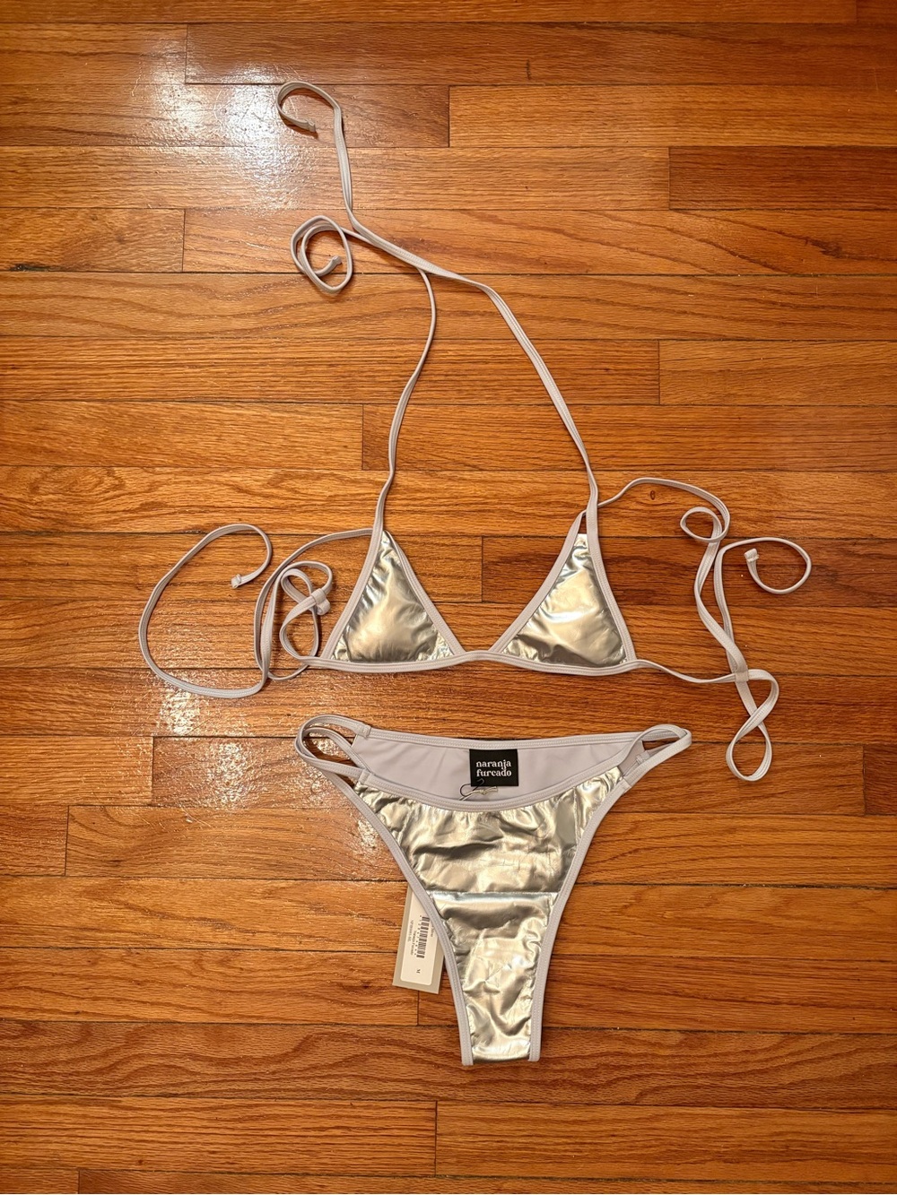 Naranja Furcado Bent Bikini — Silver